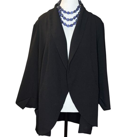 Minimalist Black Drape Blazer XL Workwear Layering Essential Career Classic - Picture 1 of 8